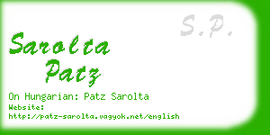 sarolta patz business card